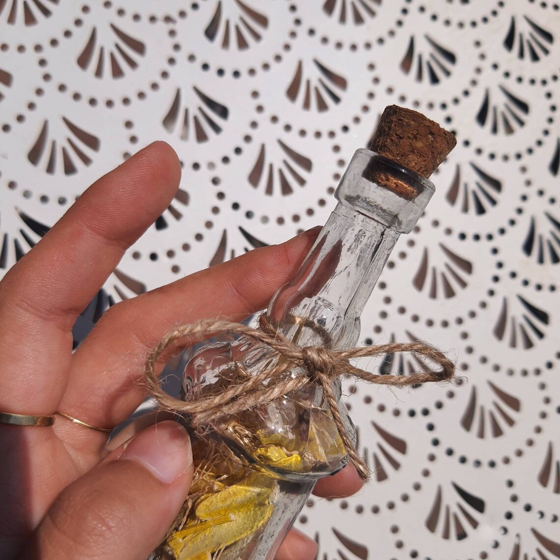 Decorative glass bottle with floral composition Etsy