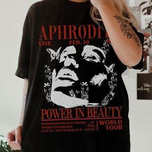 Aphrodite Greek Goddess Tee Vintage Band Tee Greek Mythology Divine Feminine Grl Pwr Mermaidcore Athena Persephone Hades Greek Gods Medusa