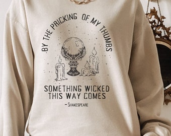 Sudadera de Shakespeare, sudadera de brujas, sudadera de libros, suéter Goblincore, ropa de Dark Academia, sudadera de cristal, ropa alternativa