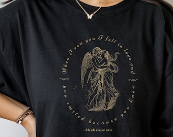Koszulka z Szekspirem, Koszulka poetycka, Koszulka książkowa, Koszulka Dark Academia Clothing, Koszulka książkowa, Koszulka literacka, Koszulka mitologii greckiej, Koszulka indie