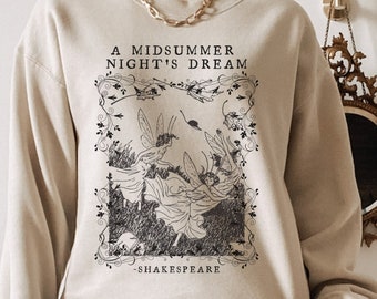 Sudadera Shakespeare Ropa Fairycore Sudadera Dark Cottagecore Bookish Suéter Goblincore Camisa Grunge Fairycore Shakespeare