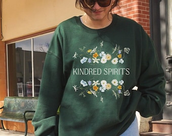 Anne Of Green Gables Kindred Spirits Bookish Crewneck Bookish Merch Light Academia Wildflowers Sweater Anne Shirley Gilbert Blythe Booktok