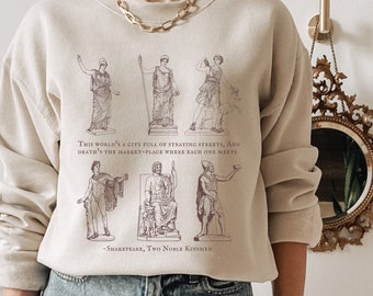Sudadera Shakespeare, sudadera de mitología griega, sudadera literaria, ropa ligera de academia, camiseta de la diosa griega Shakespeare, sudadera literaria