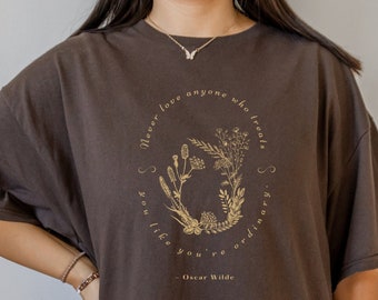 Oscar Wilde Dichter Shirt Buch Shirt Renaissance Shirt Bücherwurm Shirt Literatur Shirt Griechische Mythologie Literatur Shirt Wild Flower Shirt