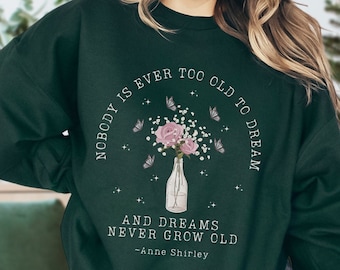 Anne Of Green Gables Sweatshirt Anne Shirley Gilbert Blythe Bookish Sweatshirt Light Academia Sweater Cottagecore Sweater Butterfly Top