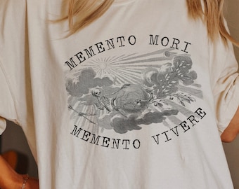 Memento Mori Shirt Skeleton Shirt Grunge Shirt Comfort Colors Memento Vivere Gothic Clothes Memento Mori  Momento Mori Skeleton T Shirt