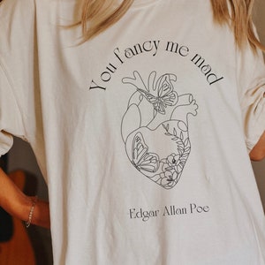 Edgar Allan Poe Human Heart Shirt Dark Academia ShirtGoblincore Shirt Moth Shirt  Moth Shirt Comfort Colors Shirt Y2k Shirt Poet Shirt