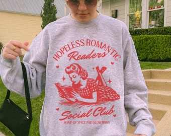 Hopeless Romantic Sweatshirt Romantasy Enemies To Lovers Book Lover Sweater Romance Book Merch Dark Romance Bookish Swag Bookish Things
