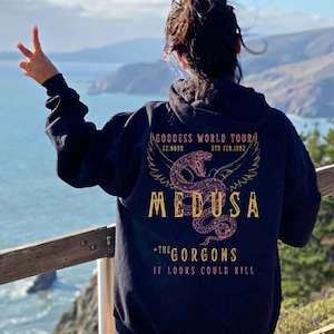 Medusa Hoodie Snake Hoodie Greek Mythology Distressed Band Tee Snake Sweater Medusa Shirt Greek Goddess Medusa Costume Greek Apparel