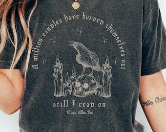 Edgar Allan Poe Skull Shirt Poet Shirt Bookish Shirt Dark Academia Shirt Dark Cottagecore Poe T Shirt Comfort Colors Raven Shirt Goth Shirt