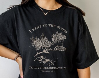 Thoreau Shirt  Poet Shirt Dark Cottagecore Shirt Dark Academia Clothing Literary Shirt Bookish Shirt Indie T Shirt