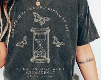 Edgar Allan Poe Skull Shirt Poet Shirt Bookish Shirt Dark Academia Shirt Dark Cottagecore Poe T Shirt Goblincore Shirt Goth Shirt Y2K Shirt
