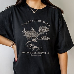 Thoreau Shirt  Poet Shirt Dark Cottagecore Shirt Dark Academia Clothing Literary Shirt Bookish Shirt Indie T Shirt
