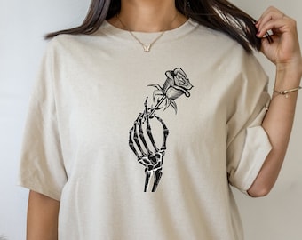 Skelettskjorta Gotiska kläder Goth-skjorta Emo-skjorta Grunge-skjorta Pastellgoth-skjorta Goth-flicka T-shirt Pastellgoth-topp Y2k Goth Mall Goth