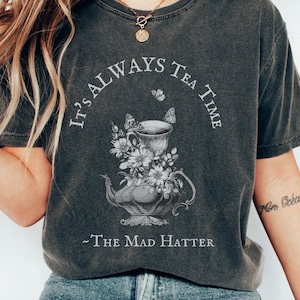 Alice In Wonderland Mad Hatter Vintage Shirt Bookish Shirt Lewis Carroll Dark Academia Shirt Dark Cottagecore Tea Party Shirt Comfort Colors