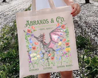 Abraxos Wyvern LICENSED Sarah J Maas SJM Tote Acotar Tote Bag Acotar Merch Bookish Tote Bag Booktok Merch Crescent City Merch Book Swag
