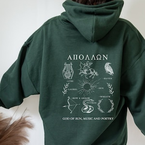 Apollo Greek Gods Youth Hoodie Greek Sweatshirt Light Academia Sweater Apollo God Greek Apparel Greek Mythology Cottage Greek God
