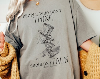 Alice's Adventures In Wonderland Mad Hatter Vintage Shirt Bookish Shirt Literature Shirt Lewis Carroll Mad Hatter Shirt Dark Cottagecore
