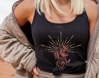 Camiseta de tirantes Tiger Tank Año del Tigre para yoga, camiseta Tiger, camiseta con estampado Tiger, camiseta Tiger, camiseta de tirantes de vacaciones, camiseta de tirantes de naturaleza, camiseta de tirantes con tatuaje