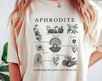Aphrodite-shirt godin van de liefde Cottagecore-shirt mythologie-shirt Cottage Core-shirt Griekse mythologie Griekse godin Light Academia-shirt