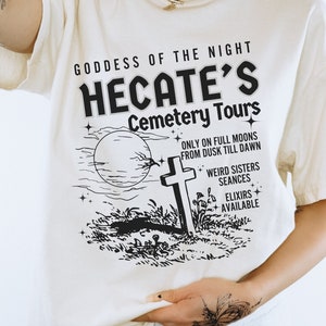 Comfort Colors Goddess Hecate Greek Mythology Shirt Greek Apparel Whimsigoth Shirt Triple Goddess Shirt Moon Phase Shirt Gothic Clothes