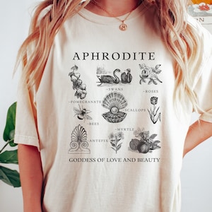 Aphrodite Shirt Goddess Of Love Cottagecore Shirt Mythology Shirt Cottage Core Shirt Greek Mythology Greek Goddess Light Academia Shirt