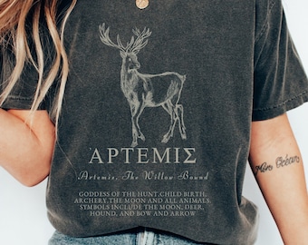 Camiseta Artemisa, camiseta de la diosa Artemisa, camiseta de la mitología griega, camiseta de la poeta, camiseta de la diosa griega de la luz, camiseta de la academia, camiseta celestial, ropa griega
