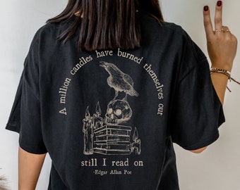 Edgar Allan Poe Skull Shirt Poet Shirt Bookish Shirt Dark Academia Shirt Dark Cottagecore Poe T Shirt Comfort Colors Raven Shirt Goth Shirt