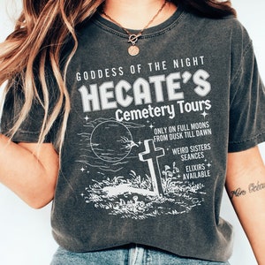 Comfort Colors Goddess Hecate Greek Mythology Shirt Greek Apparel Whimsigoth Shirt Triple Goddess Shirt Moon Phase Shirt Gothic Clothes