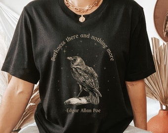 Edgar Allan Poe Poet Shirt Raven Shirt Edgar Allen Poe Literary Shirt Poe T Shirt Literature Shirt Dark Academia Clothing Bookish Shirt