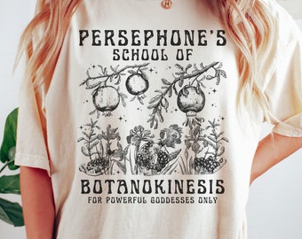 Persephone Goddess Shirt Greek Mythology Cottage Core Shirt Greek Apparel Fruit Shirt Light Academia Mythology Shirt Dark Cottagecore