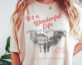 Its A Wonderful Life Christmas Crewneck Comfort Colors Holiday Apparel Merry Christmas Shirt Bedford Falls Christmas Movie Shirt Retro Shirt