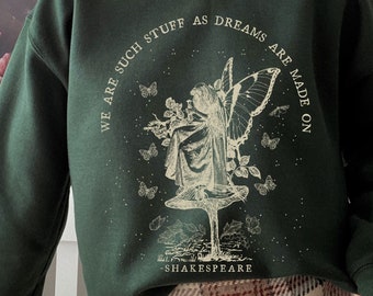 Sudadera Shakespeare Ropa Fairycore Sudadera Dark Cottagecore Bookish Suéter Goblincore Camisa Grunge Fairycore Shakespeare