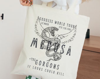 Medusa-draagtas Snake-draagtas leergierige draagtas feministische draagtas Bibliotheek-draagtas Hekserij-draagtas Goblincore-draagtas Grunge Fairycore