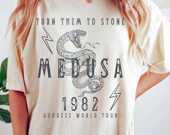 Medusa Vintage Band T Shirt Snake Shirt Distressed Band Tee Greek Mythology Greek Goddess Medusa Shirt Greek Apparel Feminism Shirt