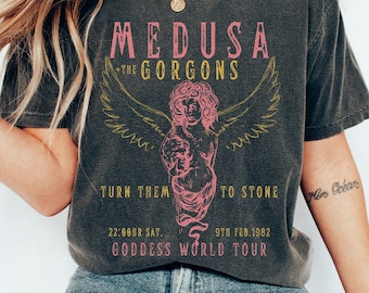 Medusa Distressed Band Tee Vintage Band T Shirt Snake Shirt Greek Mythology Greek Goddess Medusa Shirt Greek Apparel Grunge Fairycore