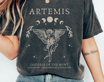 Artemis Shirt Artemis Goddess Mythology Shirt Grunge Fairycore Poet Shirt Greek Goddess Light Academia Greek Apparel Greek Mythology
