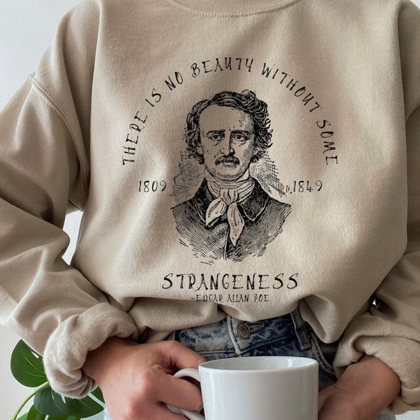 Edgar Allan Poe Sweatshirt Dark Academia Sweater Dark Cottagecore Goth Sweater Edgar Allan Poe Gift Edgar Allen Poe Goblincore Sweater