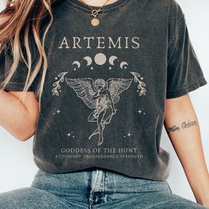 Artemis Shirt Artemis Goddess Mythology Shirt Grunge Fairycore Poet Shirt Greek Goddess Light Academia Greek Apparel Greek Mythology