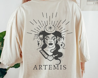 Koszulka Artemidy Koszulka mitologiczna bogini Artemidy Koszulka mitologiczna grecka Koszulka poetycka Koszulka greckiej bogini Light Academia Grecka odzież Książka Merchandise