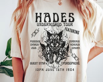 ハデスシャツ、ケルベロスTシャツ、ハデスとペルセポネのヴィンテージバンドTシャツ、ギリシャ神話、ギリシャアパレル、ゴブリンコアシャツ、ダークアカデミアシャツ