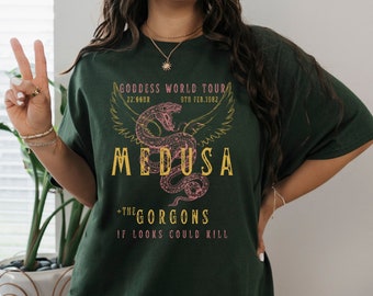Medusa Distressed Band T-Shirt Vintage Band T-Shirt Schlange Shirt griechische Mythologie griechische Göttin Medusa Shirt griechische Kleidung Grunge Fairycore Gildan