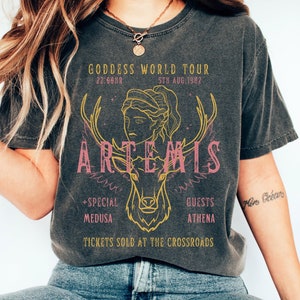 Comfort Colors Artemis Shirt Medusa Shirt Athena Shirt Distressed Band Tee Goddess Shirt Greek Mythology Shirt Greek Apparel Mythical Shirt