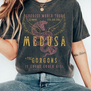 Medusa Distressed Band Tee Vintage Band T Shirt Snake Shirt Greek Mythology Greek Goddess Medusa Shirt Greek Apparel Grunge Fairycore