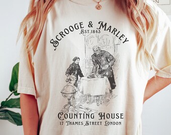 Charles Dickens-skjorta Comfort Colors A Christmas Carol Boktröja Dickens julkläder litterära skjorta jul Crew Neck