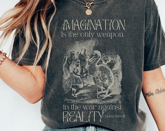 Alice&#39;s  Adventures In Wonderland Comfort Colors Shirt Mad Hatter Vintage Shirt Literature Shirt Lewis Carroll Dark Academia Shirt