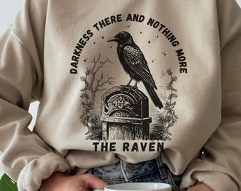 Edgar Allan Poe Bookish Sweatshirt Grunge Sweater Dark Cottagecore Dark Academia Sweater Edgar Allan Poe Gift Books Sweatshirt Bookish Merch