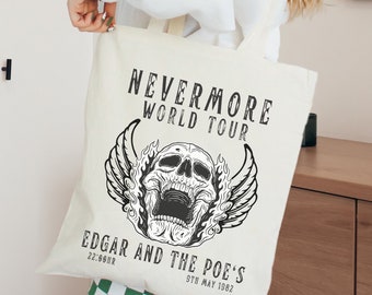 Edgar Allan Poe Poet Tote Bag Literature Tote Bag Dark Academia Bookish Tote Bag Edgar Allen Poe Goth Tote Bag Booktok Merch Bookish Merch