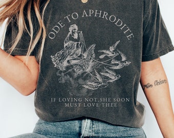 Camiseta Afrodite, Deusa do Amor, Camiseta Sáfica, Camiseta Mitologia, Camiseta Poeta, Camiseta Academia da Luz da Deusa Grega, Camiseta Safo, Camiseta Livresca