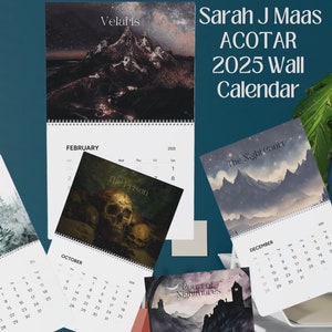 Acotar 2025 Wall Calendar Yearly Wall Calendar LICENSED Sarah J Maas Merch Velaris Watercolor Calendar Throne Of Glass Acotar Merch Terrasen